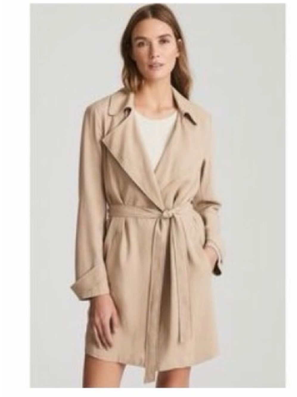 NWOT Banana Republic Tan Trench Coat light weight sz XS